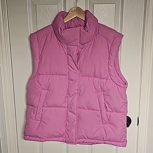 Twix by Simons Pink Puffy Vest Coat, Medium